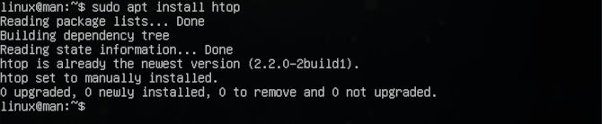 Install htop in Ubuntu