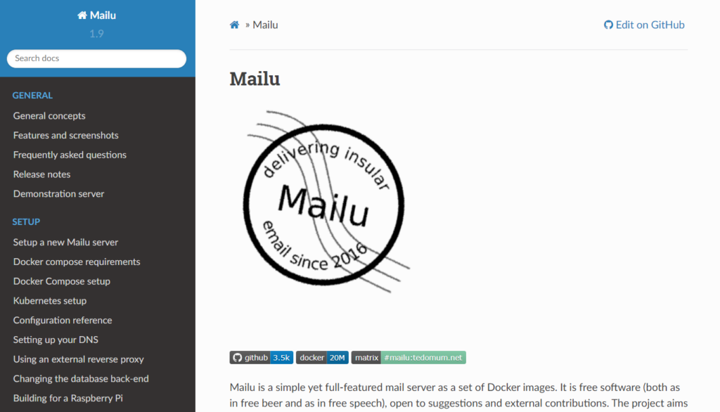 Mailu' website/documentation