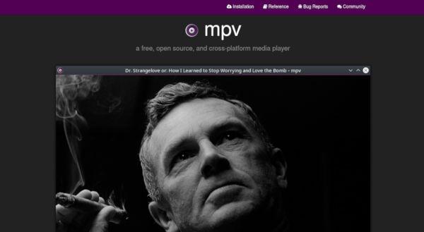 This is an image of the MPV home page that features a clip from Dr. StrangLove.