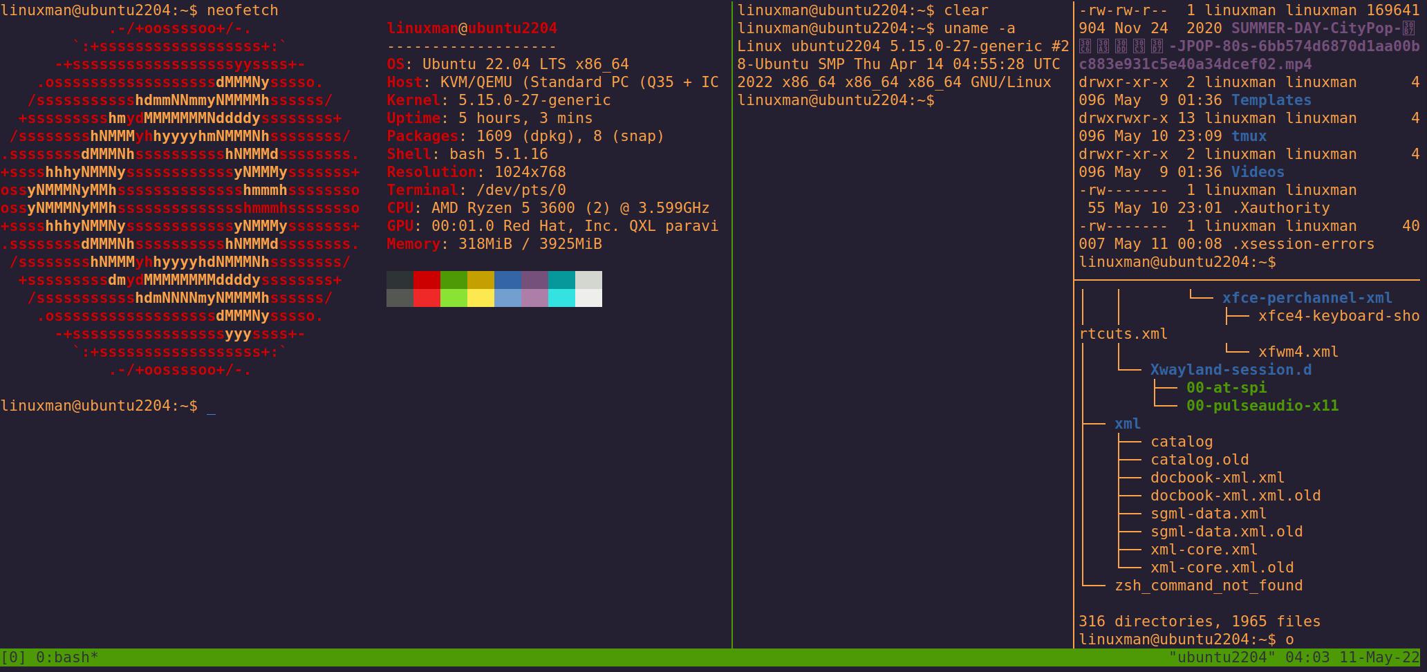 tmux lets you create multiple terminals in one