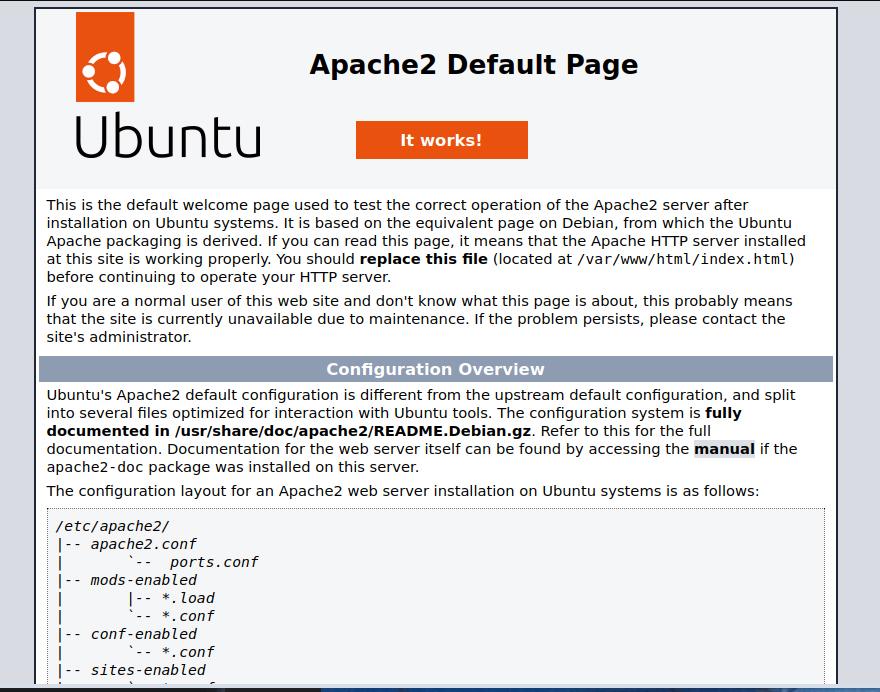 Apache's default landing page