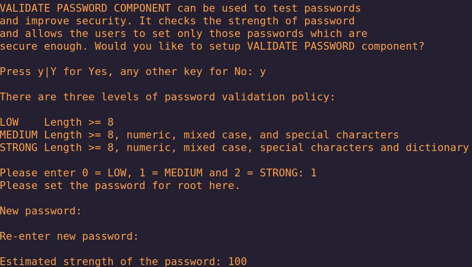 MySQL's validate password component