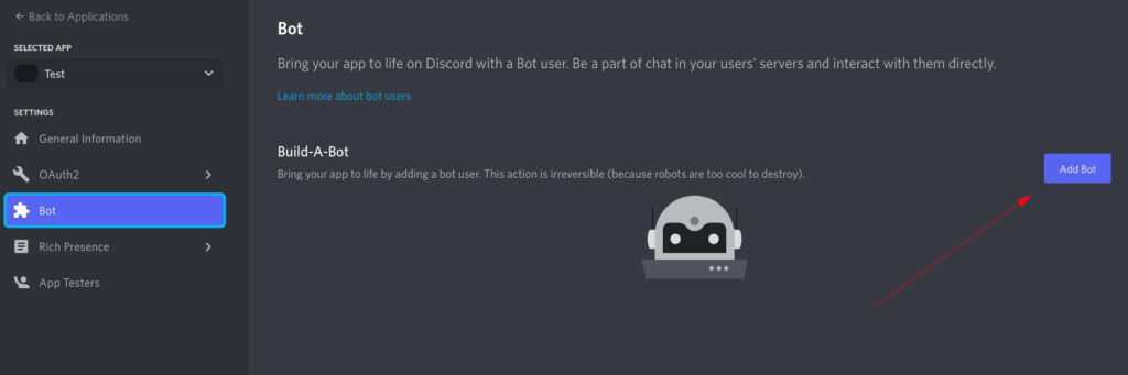 Discord Developer Add Bot Page