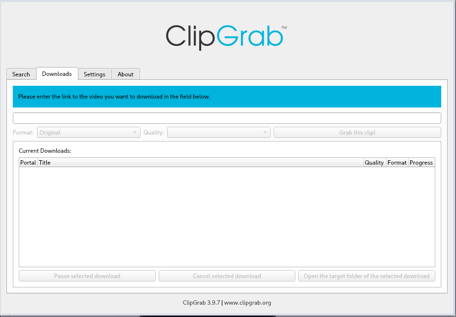 Download videos using ClipGrab