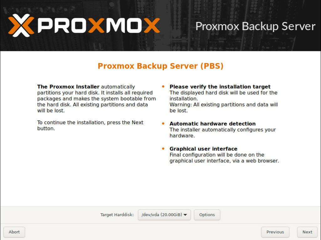Proxmox installer to disk