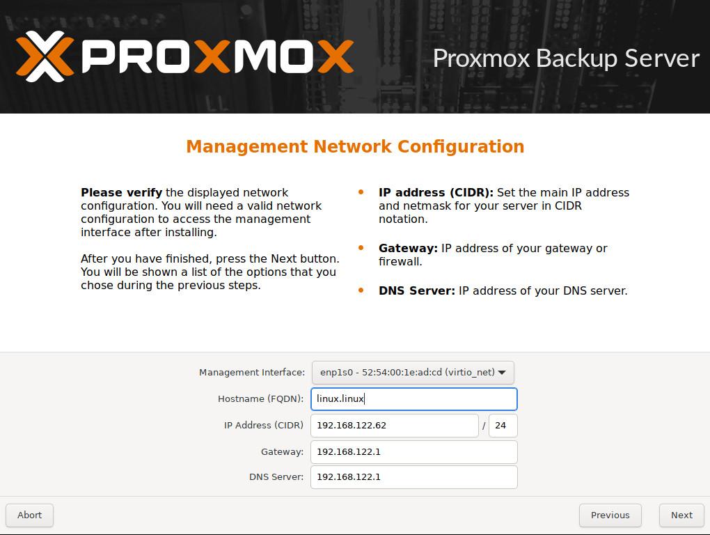 Proxmox installer add your domain