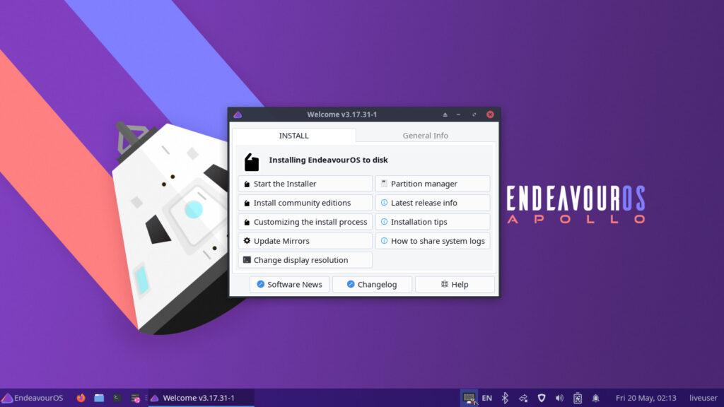 The latest EndeavourOS installer provides a easy way to install an Arch-based distro with tons of desktop environments to choose from both officially and from the community!