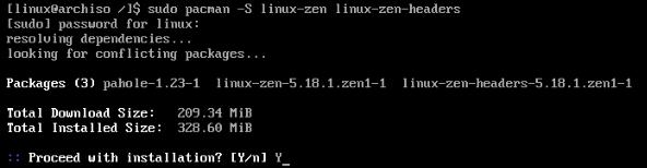 Installing zen kernel